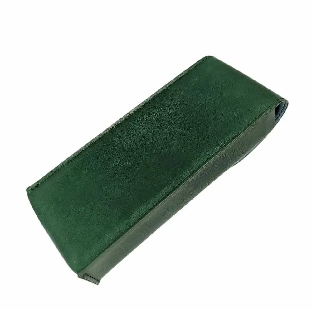 Pair Green & Blue eyeglasses & toppers holder glasses frame case